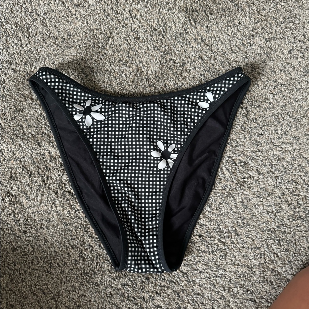 Heavy Manners Black and White Floral Bikini Bottom